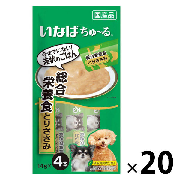 いなば ちゅーる 犬 とりささみ 総合栄養食 国産（14g×4本）20袋 ちゅ～る ドッグフード ウェット