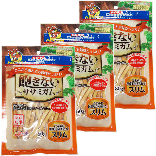 ドギーマン 犬用 飽きないササミガム スリム 80g 3袋