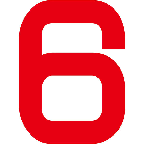 グリーンクロス カッティングステッカー 数字6 文字高