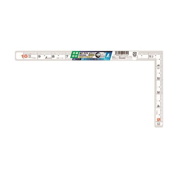 シンワ測定 シンワ 曲尺平ぴた ホワイト 1尺 表裏同目 11174 1本 147-7643（直送品）