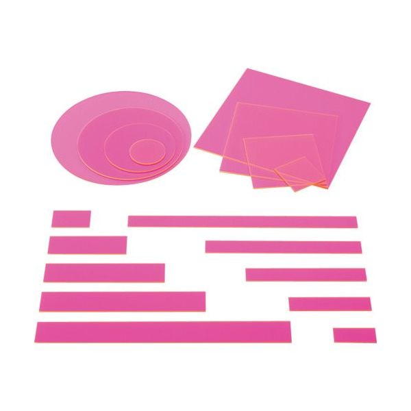 アイテック 光 アクリル正方形 蛍光ピンク 150mm角×2mm KA-152 1セット(5枚:1枚×5パック) 820-1314（直送品）