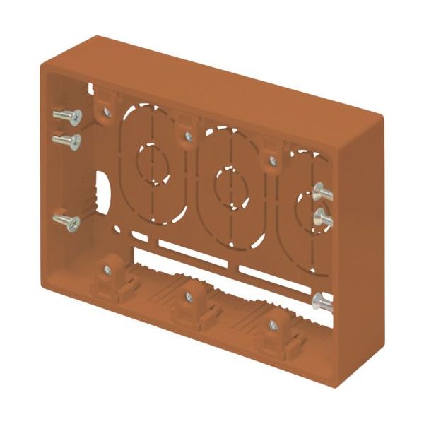 マサル工業 マサル ニュー・エフモール付属品 露出ボックス 3個用 浅型 ブラウン SFBA36 1個 121-6134（直送品）