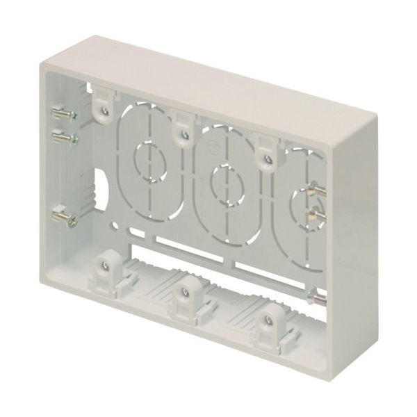 マサル工業 マサル ニュー・エフモール付属品 露出ボックス 3個用 浅型 ミルキーホワイト SFBA33 1個 121-9319（直送品）