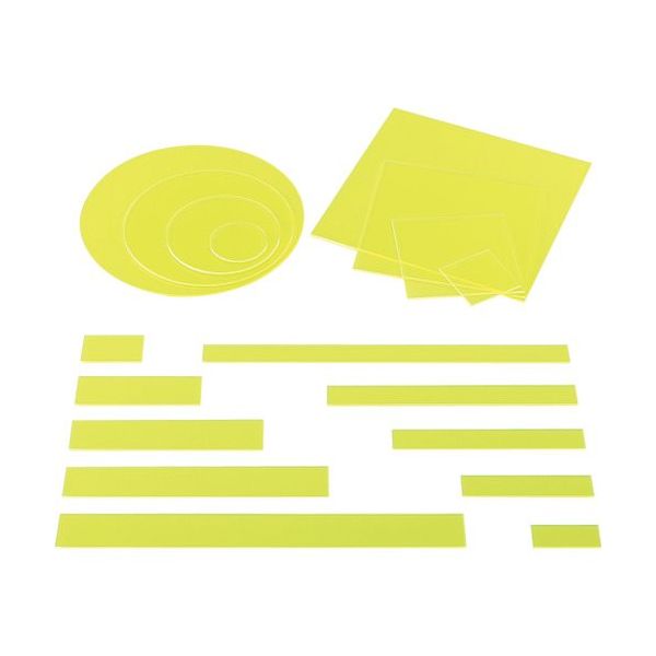 アイテック 光 アクリル円形 蛍光グリーン 200mm丸×2mm KA-2003 1セット(5枚:1枚×5パック) 820-1328（直送品）