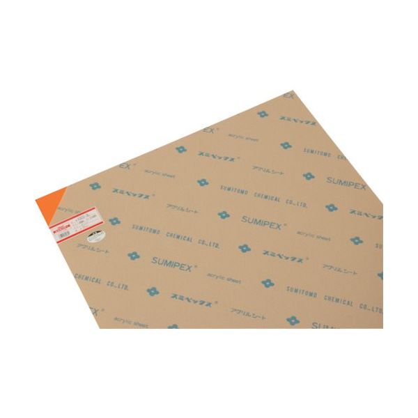 光 アクリル板(オレンジ透明) 3×650×1100mm A300-3L 1枚 820-0533（直送品）