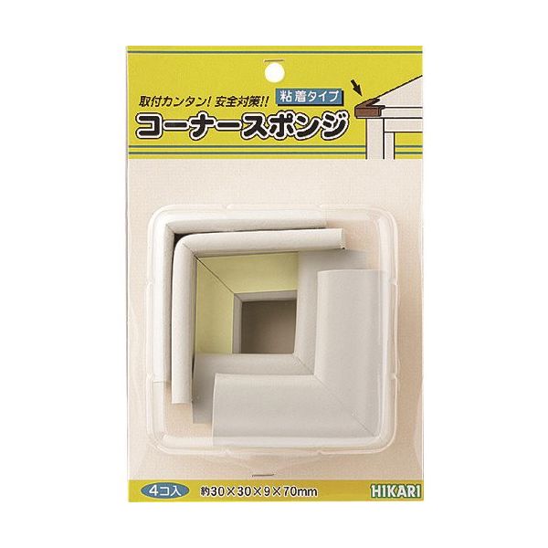 光 コーナースポンジ 4p グレー PSRK-311 1セット(40個:4個×10パック) 224-7770（直送品）