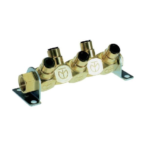 千代田通商 チヨダ エア分岐管 フリージョイント4 5WAY 適用チューブ8mm ネジサイズRc3/8 二面幅21mm 5MM2-08 1個（直送品）