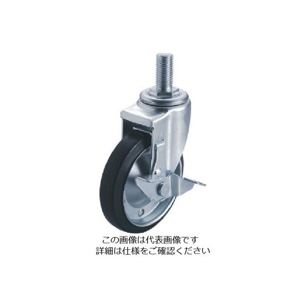 ユーエイ ねじ込みキャスターS付自在車 125径ゴム車輪ベアリング入 SJT-125WS-M20-40 1個 809-3019（直送品）