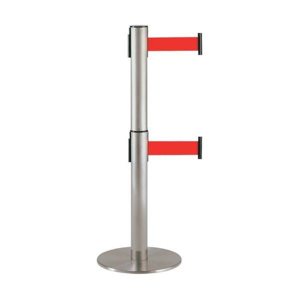 テラモト 2段式ベルトパーテーション シグナルレッド SU--661-620-2 1台 120-8458（直送品）