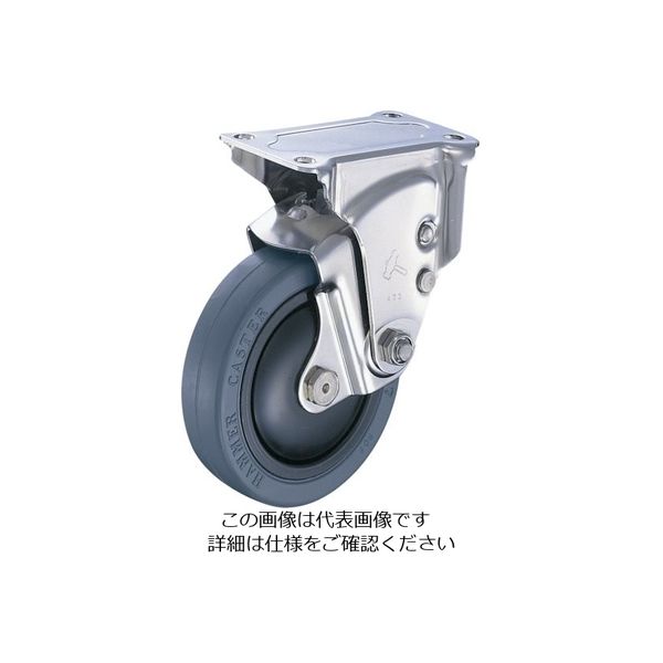 ハンマー オールステンレスクッションキャスター固定ゴム車輪100mm 線径2.3mm 940SER-FR100S23 1個（直送品）