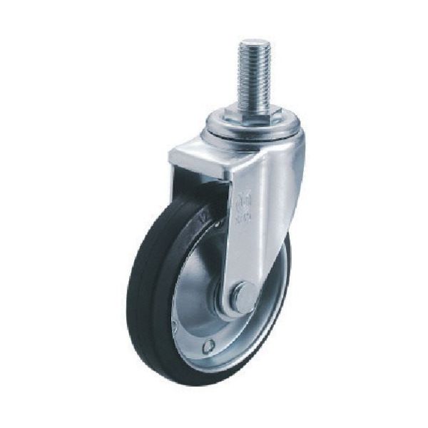 ねじ込み式 自在 キャスター ゴム 車輪径125mm Jタイプ SJT型 ネジ寸法M16×40ピッチ2 SJT-125W-M16-40 1個（直送品）