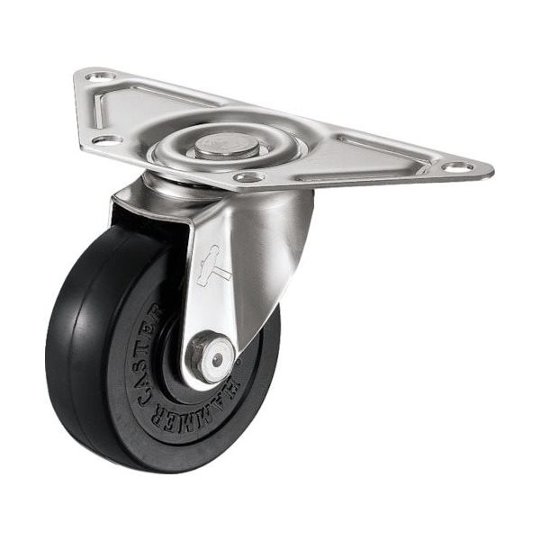 ハンマーキャスター ハンマー Sオールステンレスコーナー 旋回式ゴム車輪 75mm 220S0S-R75 1個 814-4179（直送品）