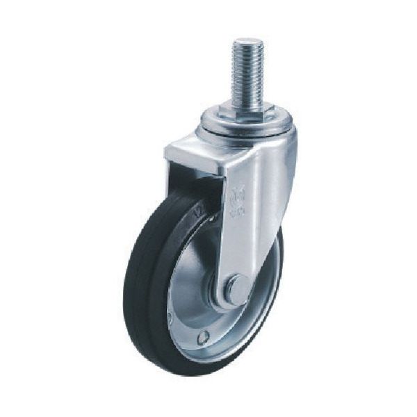 ねじ込み式 自在 キャスター ゴム 車輪径125mm Jタイプ SJT型 ネジ寸法M20×40ピッチ2.5 SJT-125W-M20-40（直送品）