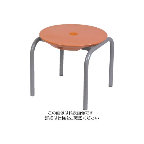 テラモト 屋内用ベンチ ディスクスツール オレンジ M BC-309-620-5 1台 