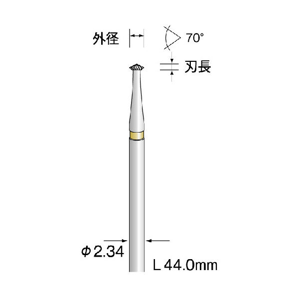 ミニター ミニモ 超硬カッター 菱形ストレートカット 刃径φ1.4 刃長0.59mm BC1726 1本 167-6019（直送品）