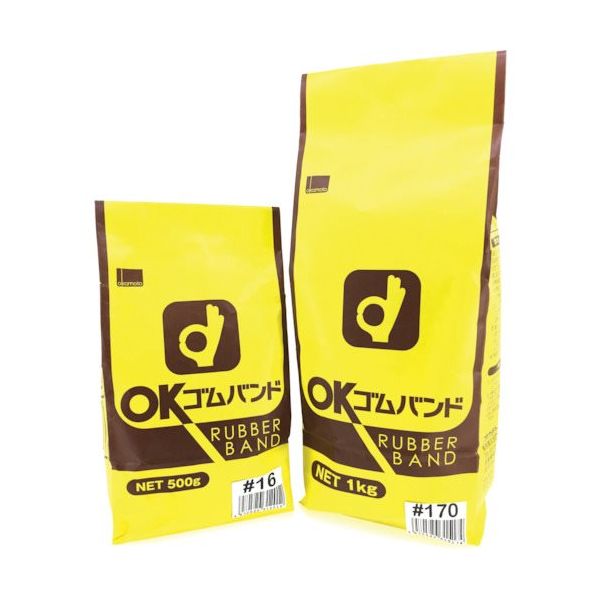 オカモト ゴムバンド 1KG袋入 NO.470 OK470 1セット(20袋) 828-3107（直送品）