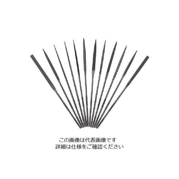 ツボサン 精密ヤスリ 12本組 三角 #3(#6より荒い) SA01253T 1セット 852-8697（直送品）