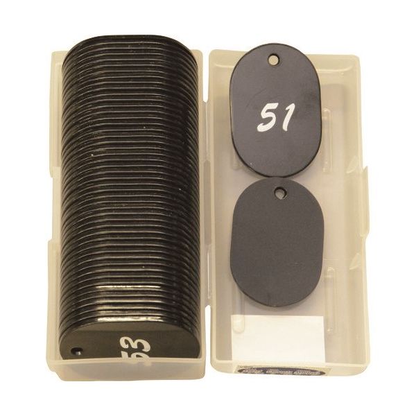光 クロークチケット用ナンバーチケット 黒 51~100 KF71-3 1箱(50枚) 216-2222（直送品）
