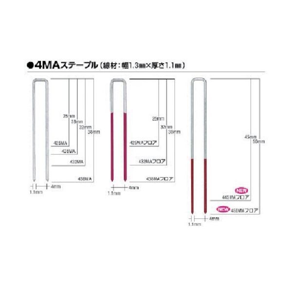 マックス MAX フロアーステープル 肩幅4mm 長さ25mm 3000本入り 425MA-F 1セット(12000本:3000本×4箱)（直送品）