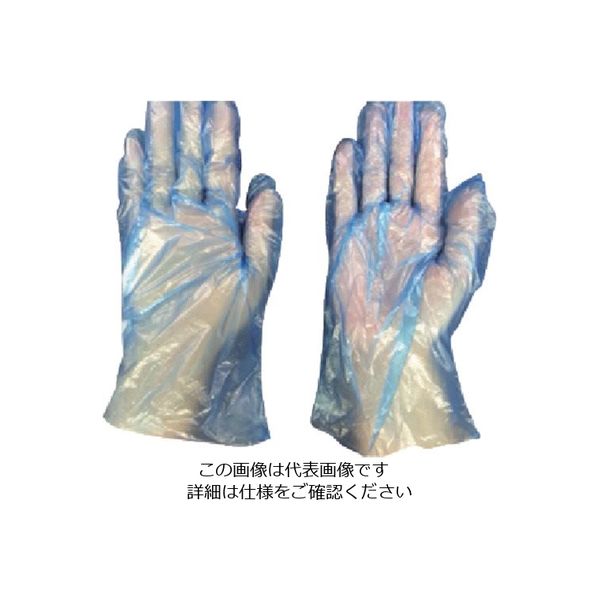 オカモト イージーグローブ717BポリHDブルー S 200枚入 717BS 1セット(20000枚:200枚×100袋) 808-1149（直送品）
