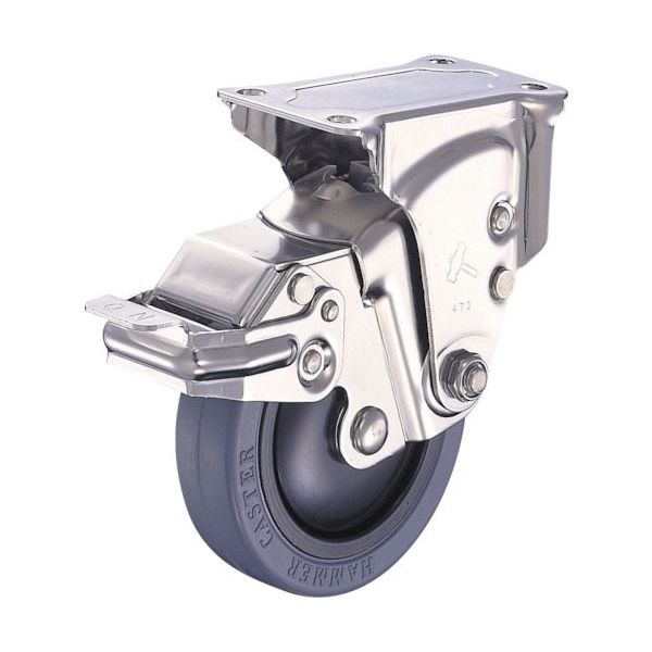 ハンマーキャスター ハンマー オールステンレスクッションE固定SPゴム125mm線径2.8 935SER-FR125S28 1個（直送品）