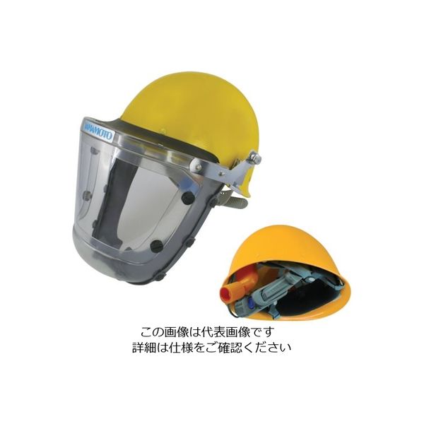 山本光学 YAMAMOTO 電動ファン付呼吸用保護具パーツ フェイスシールド ヘルメット付き KF-10H1SOM 1個 854-7280（直送品）