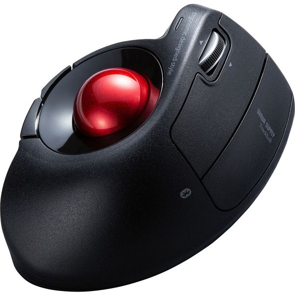 マウス Bluetooth エルゴマウス マルチペアリング 静音ボタン カウント切り替え 乾電池式 レッド EZ4-MABT102R