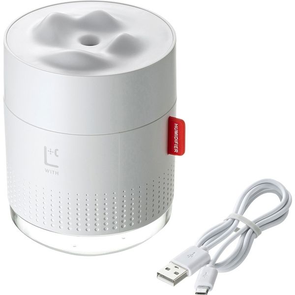 サンワサプライ USB加湿器(LEDライト付き) ホワイト色 USB-TOY100W 1個（直送品） - アスクル