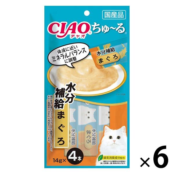 いなば CIAO チャオ ちゅーる 猫 水分補給 まぐろ 国産（14g×4本）6袋 ちゅ～る おやつ キャットフード ウェット