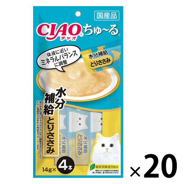 いなば CIAO チャオ ちゅーる 猫 水分補給 とりささみ 国産（14g×4本）20袋 ちゅ～る おやつ キャットフード ウェット
