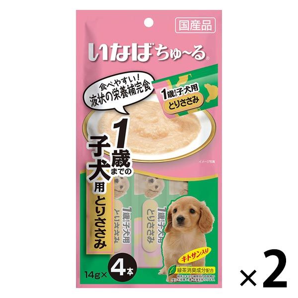 いなば ちゅーる ドッグフード 1歳までの子ドッグフード とりささみ 国産（14g×4本）2袋＜ちゅ～る チュール＞