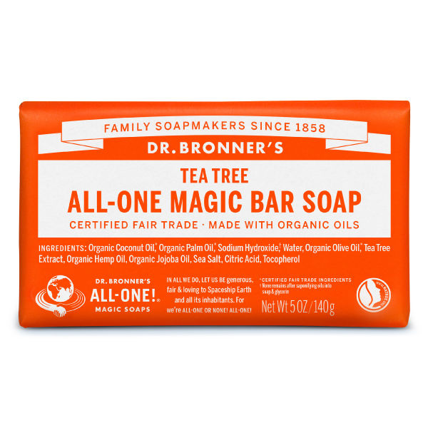 ドクターブロナー マジックソープバー（magic soap） 石鹸 ティートゥリー 140g ネイチャーズウェイ