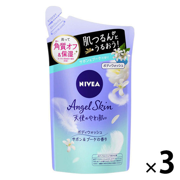 ニベア エンジェルボディウォッシュ サボン 詰め替え 360ml 3個　花王