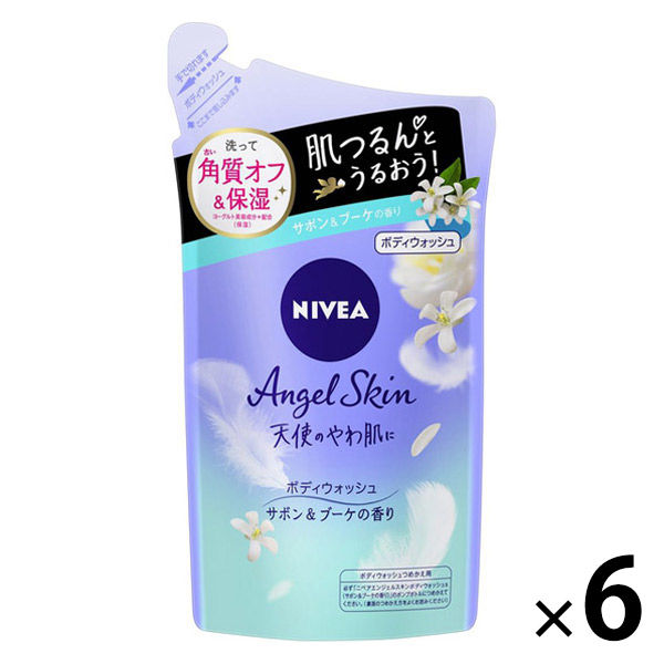 ニベア エンジェルボディウォッシュ サボン 詰め替え 360ml 6個　花王