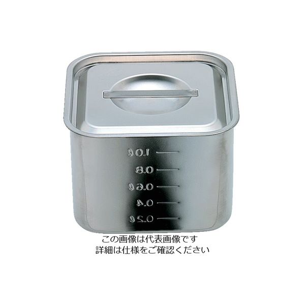 スギコ産業 スギコ 18ー8目盛付浅型角キッチンポット(フタ付・手付) SH-4220 1個 828-1343（直送品）