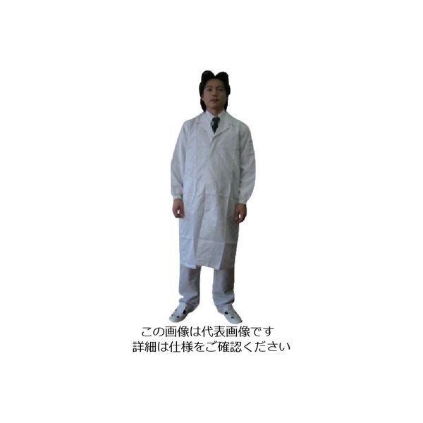 ブラストン コート(テーラーカラー・ボタン)ー白ー5L BSC-61001-W-5L 1着 810-6156（直送品）