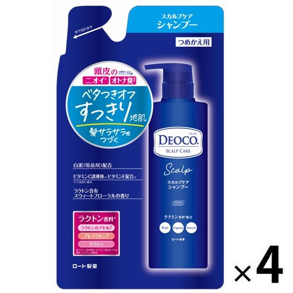 デオコ（DEOCO） スカルプケアシャンプー 詰め替え 370mL 4個 ロート製薬