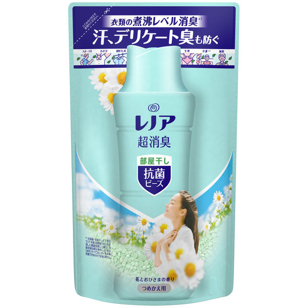 レノア超消臭　抗菌ビーズ部屋干し　花とおひさまの香り　詰め替え　430mL　1個　抗菌　P&G