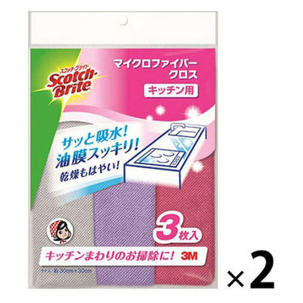 マイクロファイバークロス　キッチン用 6枚入：3枚入×2パック スリーエム ジャパン　KPF-11