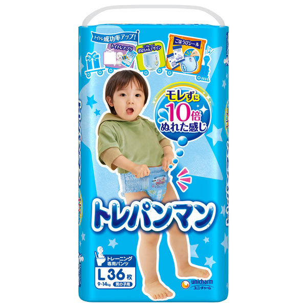 トレパンマン 男の子用 L（9～14kg） 1パック（36枚入） ユニ