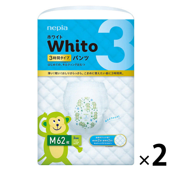 ネピア Whito（ホワイト） おむつ パンツ M 3時間タイプ 1パック（62枚