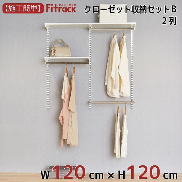 藤山 Fitrack(フィットラック) クローゼット収納セットB 2列 4.5