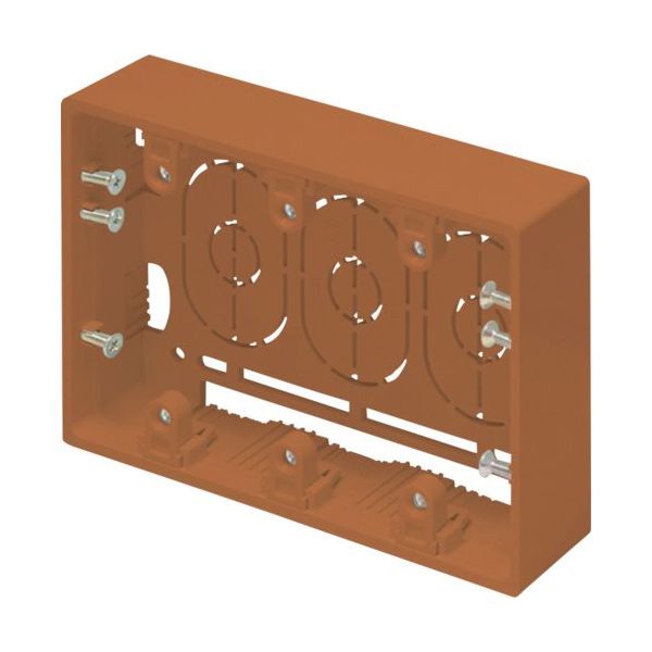 マサル工業 マサル ニュー・エフモール付属品 露出ボックス 3個用 深型 ブラウン SFBF36 1個 121-9298（直送品）