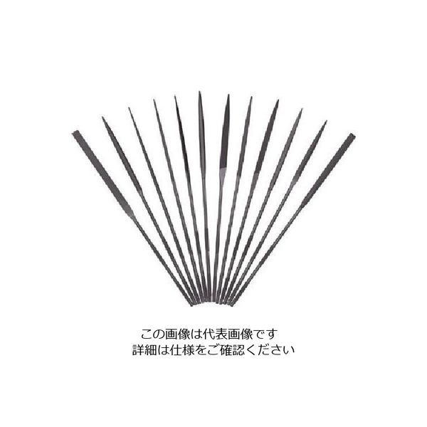 ツボサン 精密ヤスリ 12本組 角 #3(#6より荒い) KA01253T 1セット 852-8235（直送品）