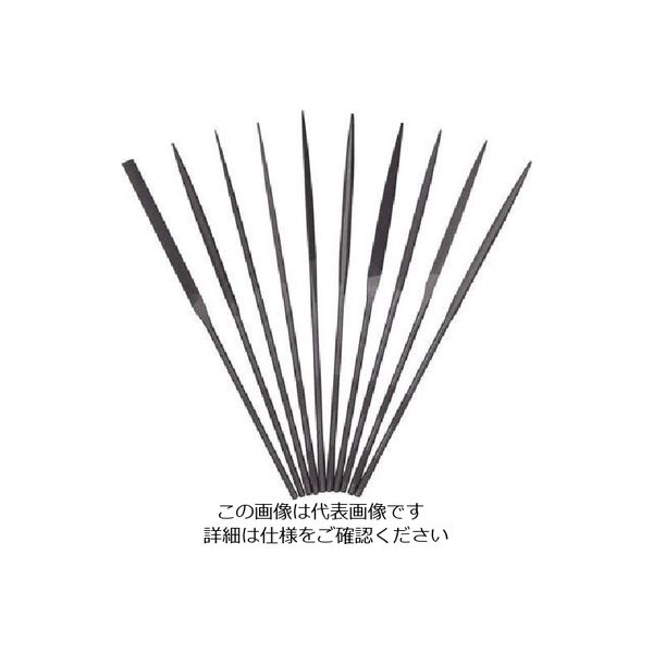 ツボサン 精密ヤスリ 10本組 丸 #3(#6より荒い) MA01053T 1セット 852-8542（直送品）