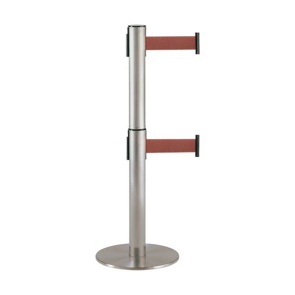 テラモト 2段式ベルトパーテーション ブラウン SU--661-620-4 1台 120-8426（直送品）