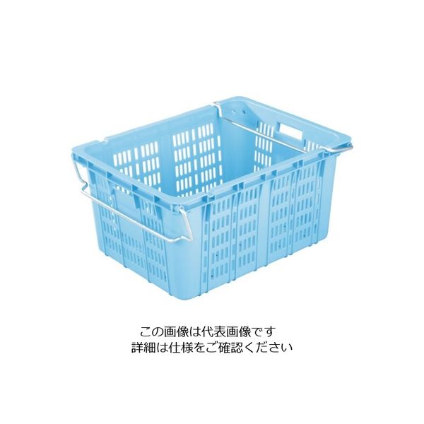 岐阜プラスチック工業 リス メッシュコンテナ 129327 プラスケットMー30持手付72L 青 NO-M-30 B 1個 868-7072（直送品）