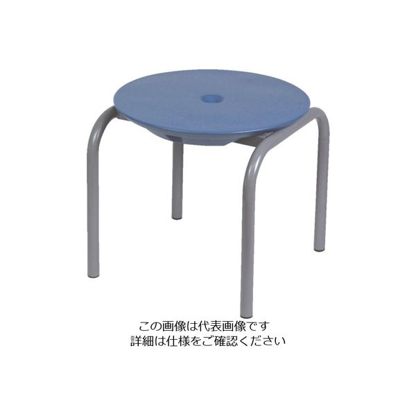 テラモト 屋内用ベンチ ディスクスツール ブルー M BC-309-620-3 1台 119-4967（直送品）