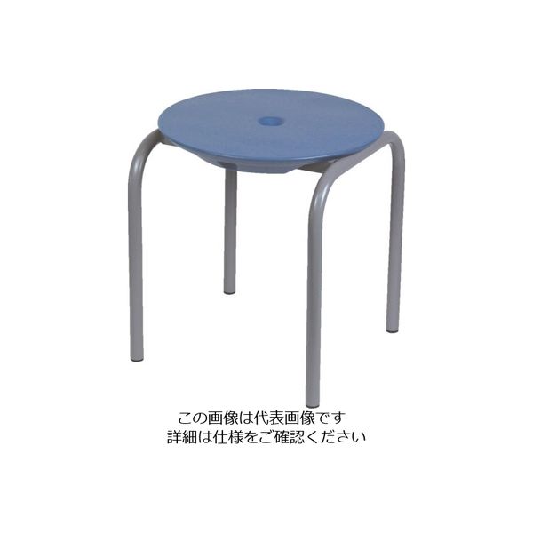 テラモト 屋内用ベンチ ディスクスツール ブルー L BC-309-630-3 1台 119-4956（直送品）