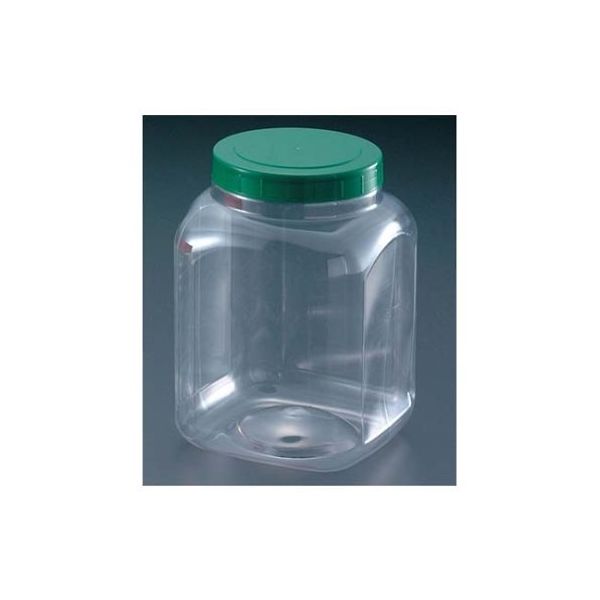 アズワン PET 食品ボトル 緑 小角 61-6569-20 1個（直送品）